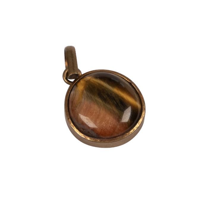 Tiger Eye Circle Pendant Crystal cat