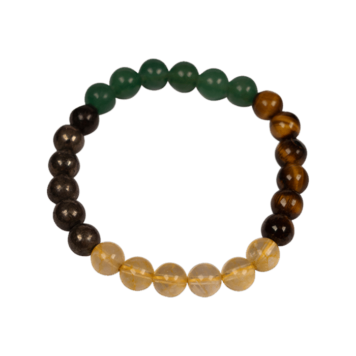Money Abundance Round 6mm Bracelet Crystal cat